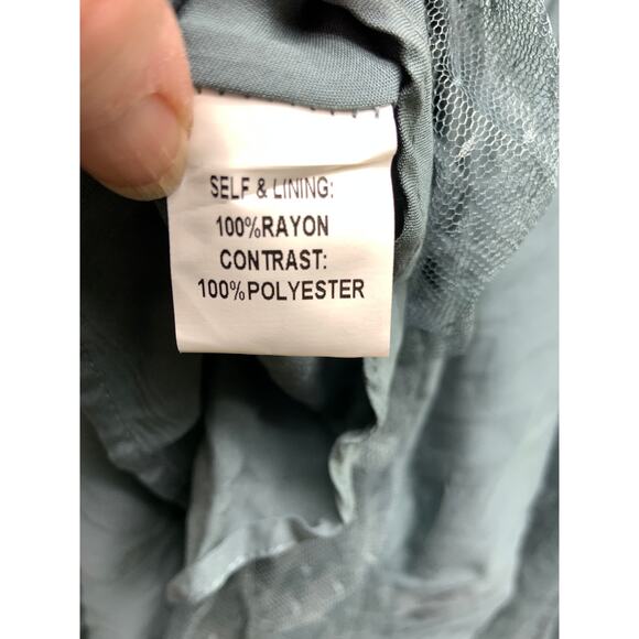 Joyfolie Mia Joy Teal Green Rayon Skirt 2 Layer Ruffle Tule Size 7 Whimsy Goth - Picture 7 of 9